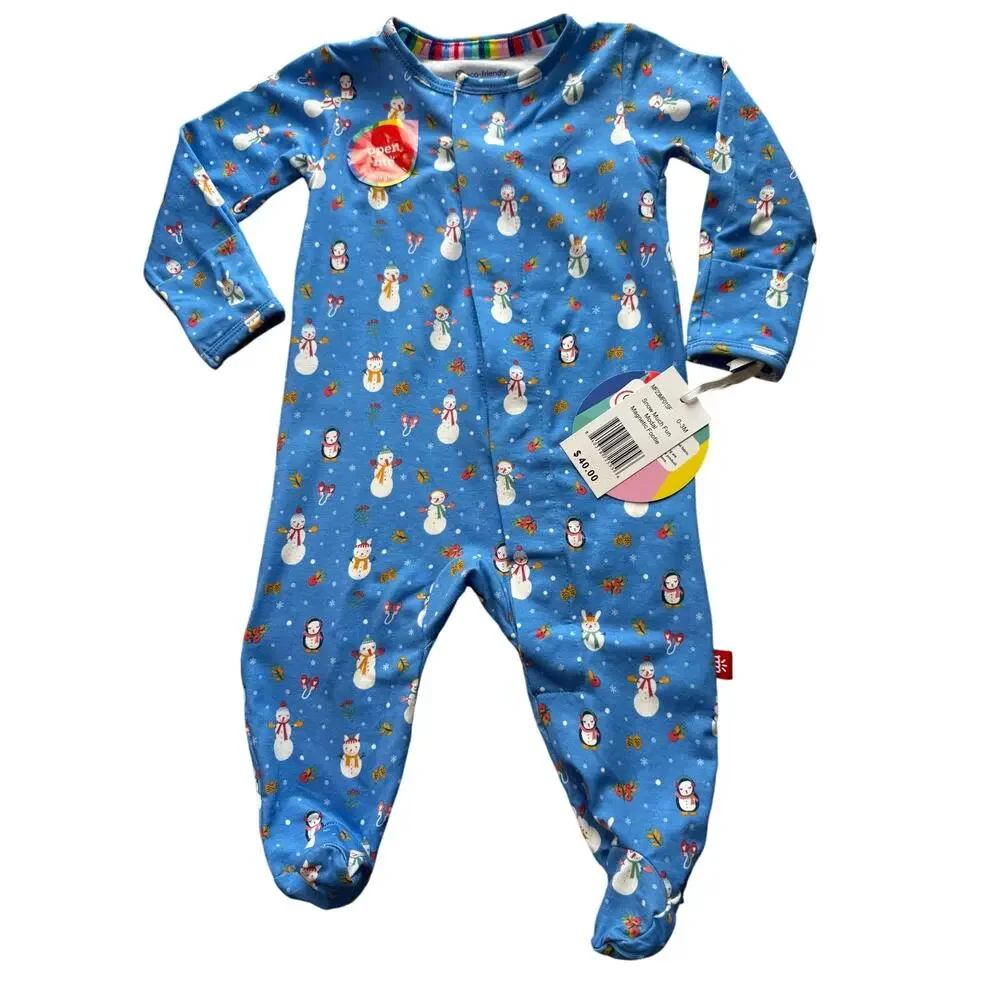 NWT MAGNETIC ME SNOWMAN MODAL FOOTIE 0-3 months